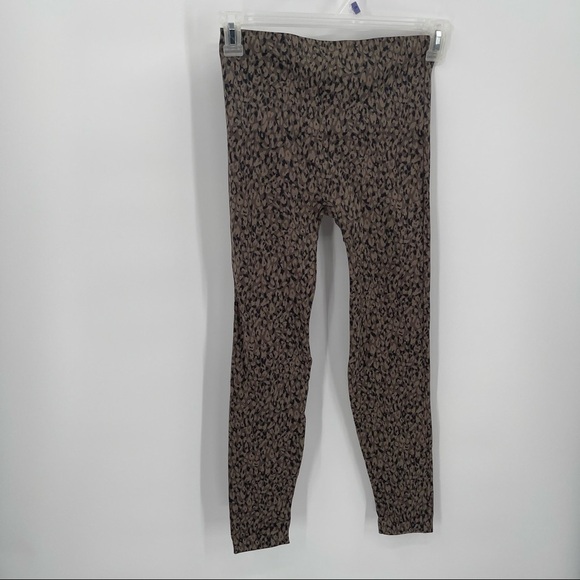 Spanx FL3515 Look at Me Now Leggings Green Black Abstract Women’s Large - Picture 2 of 7